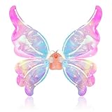 ATHLERIA Light Up Fairy Angel Wings Girls,Electric Moving Butterfly Wings Wings Kids Cosplay Halloween Costumes Dress Up Party Favor,Birthday Christmas Princess Gifts Ideas (multi lights, w/ battery)