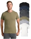 True Classic Men's T-Shirt – Short Sleeve Crew Neck T-Shirts for Men UK, Cotton Blend Men's T-Shirts, Novelty Tshirts Men UK, Pack of 7, Staple, L