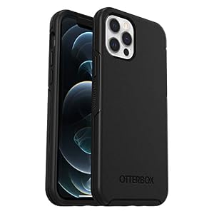 OtterBox Symmetry Case for iPhone 12 / iPhone 12 Pro, Shockproof, Drop proof, Protective Thin Case, 3x Tested to Military Standard, Antimicrobial Protection, Black