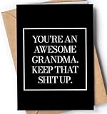 Funny Card for Grandma | Original card for Birthday, Retirement, Wedding, Christmas... | Joke congratulatory card for your grandmother | Awesome and fun card for her
