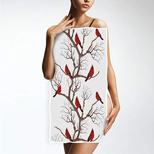 Northen Red Cardinals Branches Hand Towels 16X30 In Christmas Winter Bathroom Towel Ultra Soft Highly Absorbent Small Bath Towel Xmas Bathroom Decor Gifts #TOP4