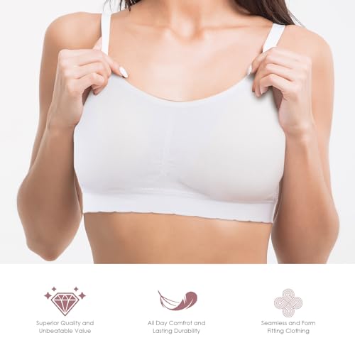 Alyce Intimates Seamless Womens Bra, Pack of 5- Lightly Padded Bra with Removable Cups- Wireless Racerback Bralette4