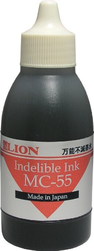 Lion Fast Drying Industrial Ink, (Also for Rubber Faced Wheel Numbering Machine MM-21), Black, 1 Ink Bottle (MC-55-BK)