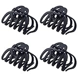 4 Pieces 3.5'' Large Octopus Claw Clips for Thick Long Hair, Big Hair Clips for Women, Strong Hold Hair Claw Clips, Matte Non-slip Jaw Hair Clips (Black)