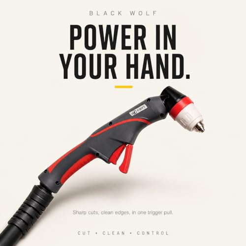 Image of Black Wolf P-80 Plasma Cutting Torch, 5M Cable, Compatible with CUT & LGK Series Plasma Cutters up to 120A, 35mm Max Cutting Thickness, CNC & Hand Plasma Cutter Torch