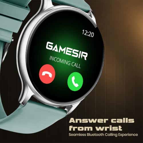 Image of GameSir Evo Vista Smartwatch, 1.39 inch HD Round Display, Bluetooth Calling, Heart Rate & SPO₂, 100+ Sports Modes, IP67, Long Battery Life for Men & Women (Light Green)