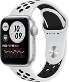 Apple Watch Nike SE (GPS, 40MM) Silver Aluminum Case with Pure Platinum/Black Nike Sport Band (Renewed)