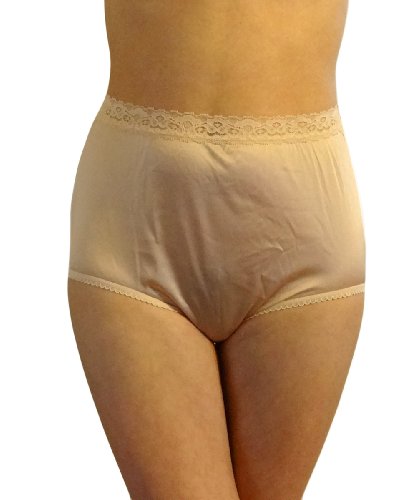 Image of Vanity Fair Women's Perfectly Yours Nylon With Lace Brief Panty 13060, Rose Beige, Small /5