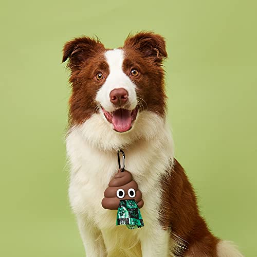 Image of BarkButler x FOFOS Poop Bag Accessory Set (34 Bags with 1 Dispenser) - Leakproof & Durable Dog Poop Bags, Poop Bag Dispenser for Dogs - Brown & Green