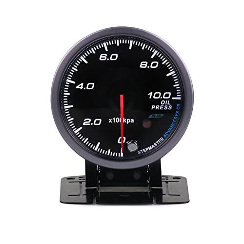 Instrumento universal modificado para automóvil de 60mm,se puede configurar el valor del zumbador,motor paso a paso de alta velocidad,luz de fondo blanca y naranja,indicador de presión de aceite Cover