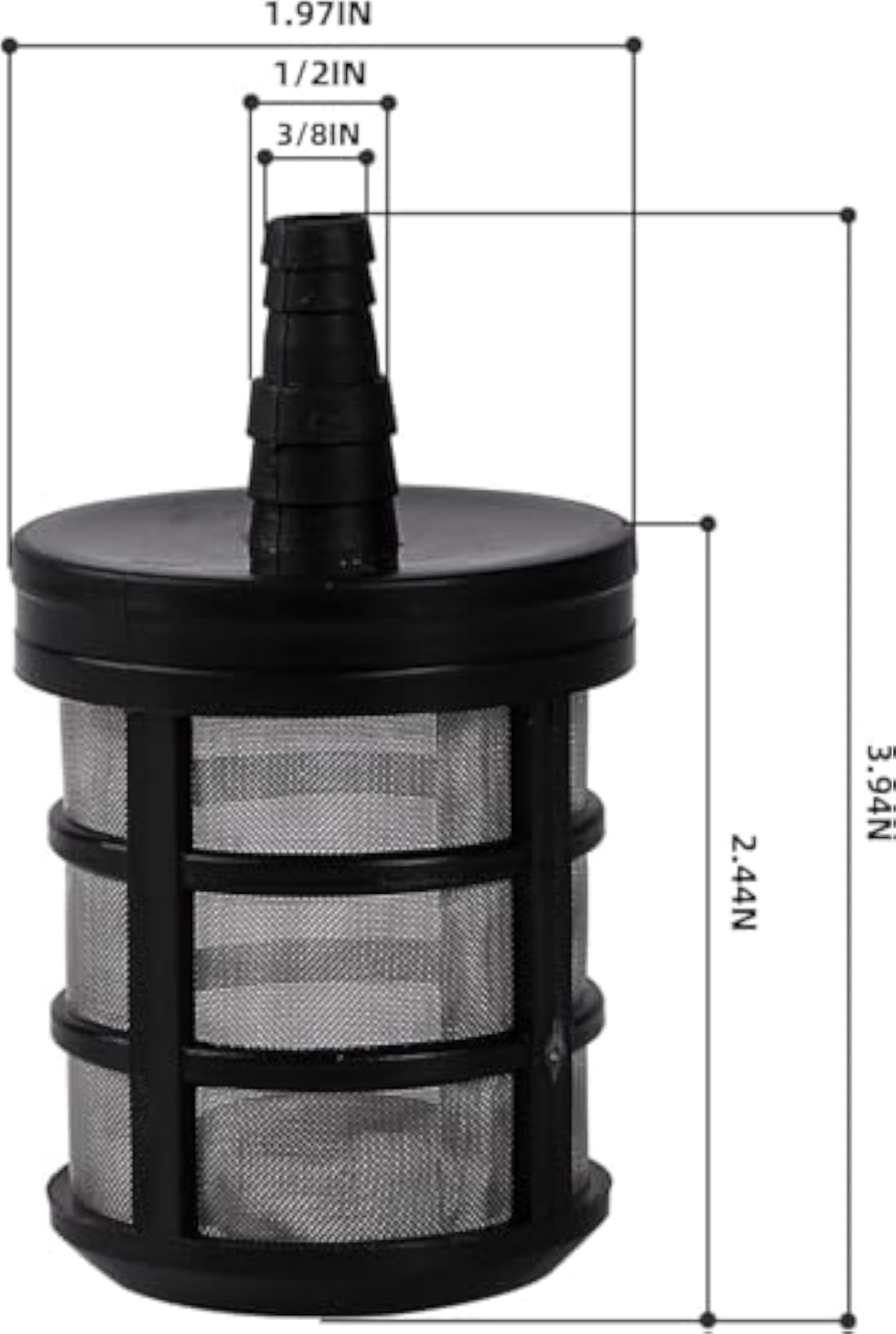 2pcs Water Inlet Micro Pump Filter SS Net Strainer
