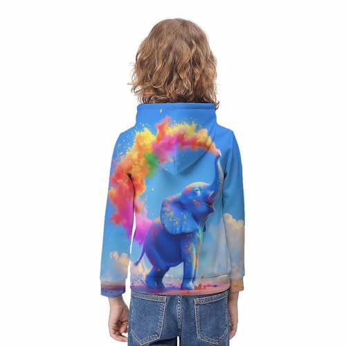 Sweat éléphant 3D pull à capuche : cadeau ado original pour l'hiver - 4