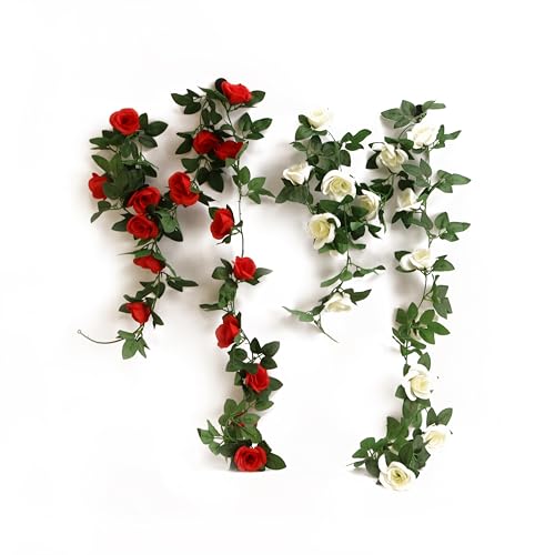 Caiyjhao MGH-003 Big Red Rose Garland, Rose Rattan Artificial Flowers thumb #3