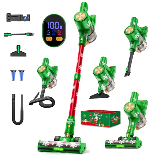 Aspirapolvere a batteria 48KPa/500W/55min, aspirapolvere senza fili con stazione di ricarica a parete, autoportante, spazzola anti-groviglio, per peli di animali/tappeti/pavimenti duri/auto