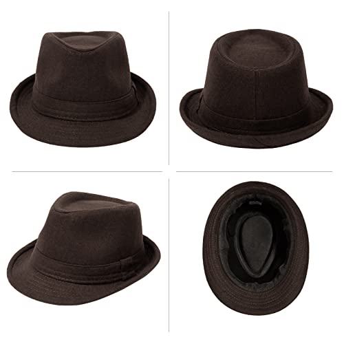 Young Love Short Brim Hat For Men Mens Hats Fedora For Women Mens Fedora Hats Classic Manhattan Structured Trilby Fedora Hat For Men Travel Party, Brown, Large #TOP1