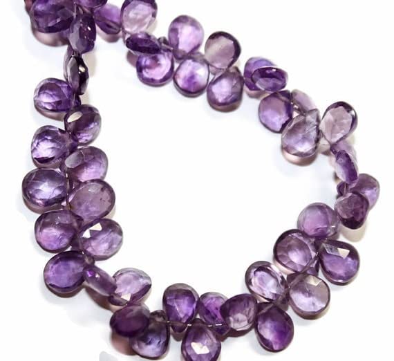 Améthyste africaine naturelle LKBEADS, lot de 4 briolettes de qualité pour sertissage et enfilage