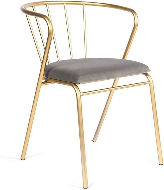 Metal Dining Chairs Ergonomic Makeup Chair Leisure Armrest Table Furniture