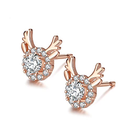 Boucles d'oreilles cerf anti-allergie pour oreilles sensibles