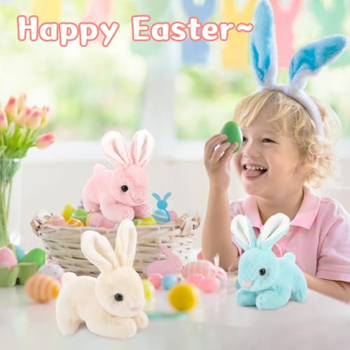 Image of MaoGoLan 4Pcs Giant Bunny Stuffed Animal with 3 Babies Inside, 24 inch Easter Bunny Plush Toys, Soft and Cuddly Pink Stuffed Rabbit Gift for Kids,Girls,Boys,Teens