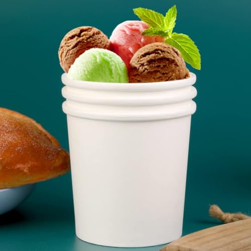 Image of 16 oz 50 Pcs Disposable Soup Containers with Lids, Ice Cream Cups