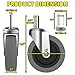 4 Inch Swivel Stem Caster Wheels, 7/16-Inch Stem Diameter Rubber Castors, Heavy Duty TPR Replacement Wheels for Utility Carts Rubbermaid Mop Bucket Shop Vac Weber Grills - 4 Pack