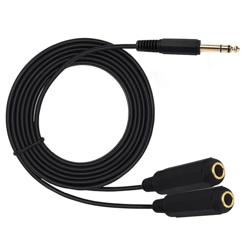 Cable adaptador audio 6.35 mm macho a dual 6.35 mm y 3.5 mm hembra 0.2 m miniatura 6