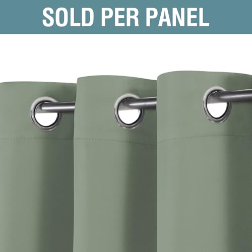 Image of H.VERSAILTEX Blackout Curtain for Living Room Thermal Insulated Window Treatment Curtain Extra Long 63 inch Length Energy Saving Solid Grommet Top Blackout Drape, One Panel, Cyan, 52 inch W x 63 inch L