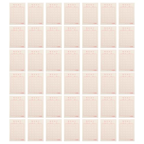 Cahier calligraphie papier rouge debutant ecriture pinceau 30 cases