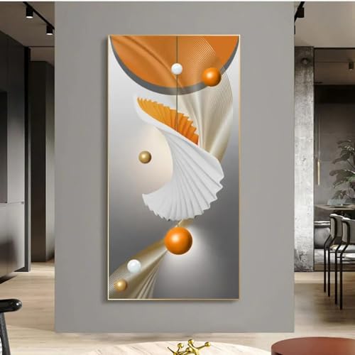 Toile géométrie abstraite nordique grand tableau encadré pour grand mur
