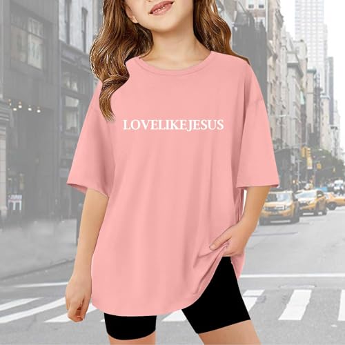Love Like Jesus Kids Shirt Short Sleeve Crewneck Tshirts Letter Print Casual Funny Cute Fashion Tee Top Kids Clothes3