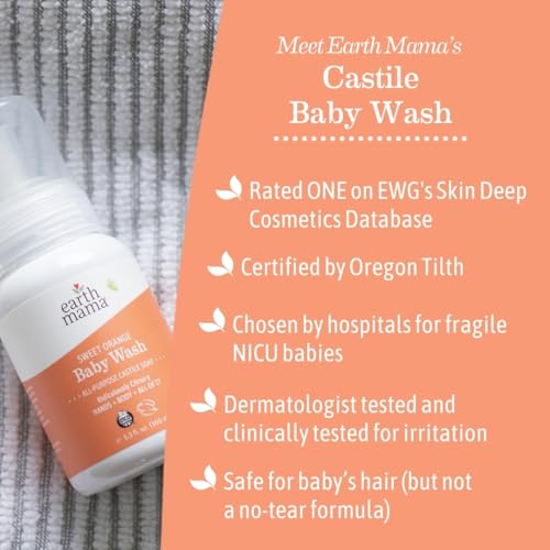 Earth Mama 10-055 Sweet Orange Baby Liquid Wash Foaming Hand Soap, Organic All Purpose Body Wash For Sensitive Skin, Castile Soap thumb #8