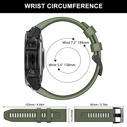 Correa de silicona compatible con Garmin Fenix 7X 26 mm miniatura 6