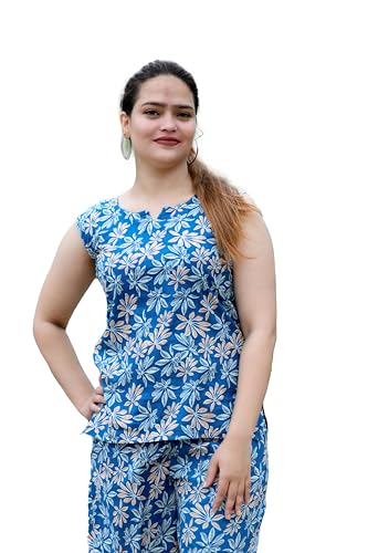 Image of VIP BAGDA Women's Cotton Night Suit Set - Soft Half Sleeve Top & Printed Shorts for Comfortable Sleepwear & Loungewear | Stylish Summer Nightwear for Women