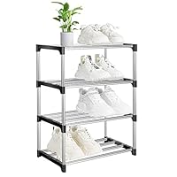 OLYREO Shoe Rack Stackable Small Shoe Racks 3 Tier Footware Storage, Slim Shoe Rack Storage Organizer, Durable Metal Shoe Shelf for Closet Entryway Hallway Bedroom Quick Assembly