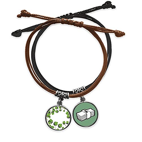 Pulsera San Patricio de cuerda y cuero para festivales y uso diario