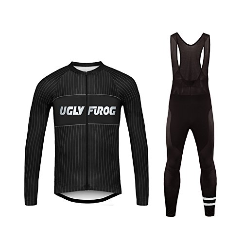 Uglyfrog Maillot de Ciclismo Invierno Culotte Ciclismo Hombre de Manga Larga Jersey...