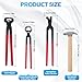 BBTEQEKN 12Pcs Professional Farrier Tools with Horse Hoof Nipper, Hoof Nail Clincher, Horseshoe Cutting Pliers and More, Horse shoeing Tools, Farrier kit for Horses Cattle Sheep and Donkeys
