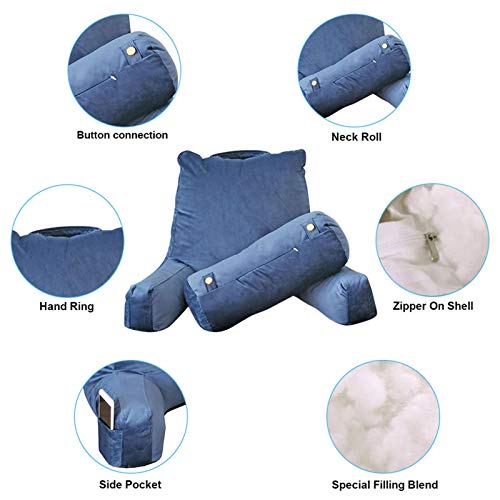 Almofada de leitura, almofada de encosto grande para adultos, almofada de espuma de memória desfiada