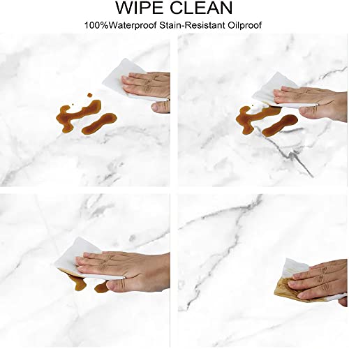 Esfvrg Marble Oval Fitted Tablecloth, Marble Texture, For Kitchen Dining, Party, Holiday, Christmas, Buffet, Fits 48" X 72" Table #TOP2