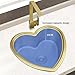 JINGTAO Kitchen Sink Gold Heart Shaped Sink Bar Ready Sink with Square Seven-Way Tap Sink with Soap Dispenser and Water Purifier Tap for Balcony Bar Kitchen (Color : Gold-B, Size : 52 * 48 * 22cm)