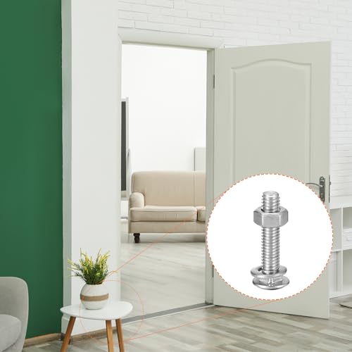 Image of uxcell M6x30mm Square Neck Carriage Bolts with Nuts & Washers, 12Set 304 Stainless Steel Round Head Square Neck Coach Bolt Screws, Silver Tone