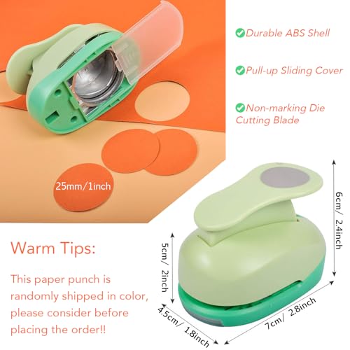 97pcs DIY Fridge Magnets Craft Set Include 1-Inch Paper Punch,Craft Magnets Glass Ceramic Ferrite Magnet with Adhesive Backing and Clear Glass Cabochons for Refrigerator (48 Sets,1 Inch, Round) (97)