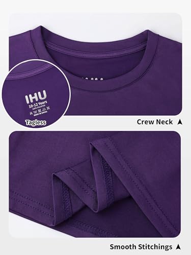 Image of Boys Neon Shirts Dry Fit Athletic T Shirts UPF 50+ Performance Cooling Shirt Short Sleeve Rash Guard Kids Top for Boys Girls