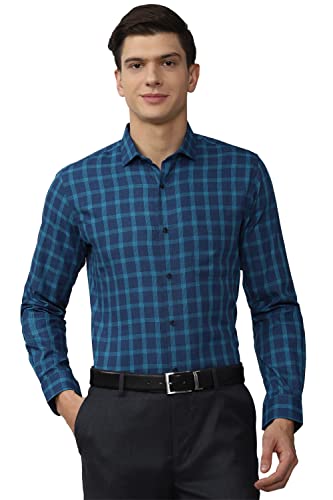 Image of Peter England Men's Checkered Slim Fit Shirt