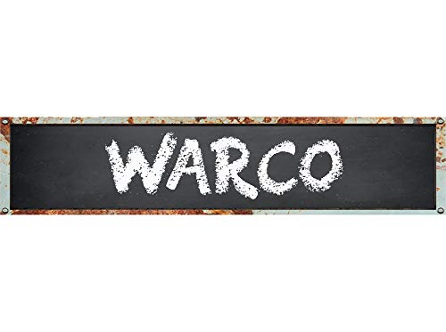 WARCO Rectangle Chalkboard look with chalk style font effect 8" wide MAGNET for use on any steel surface