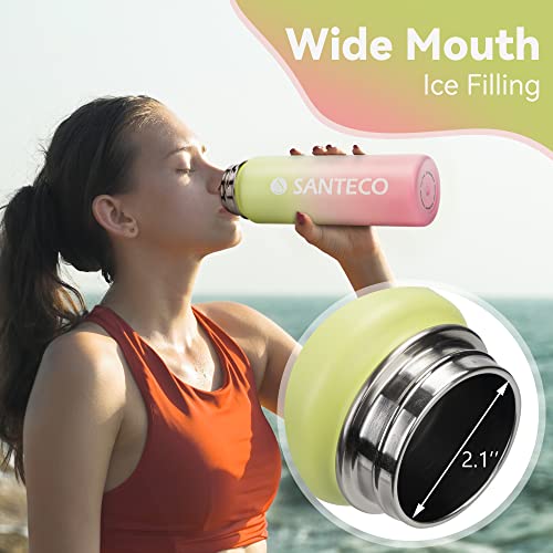 SANTECO-Water-Bottle-24-oz-Vacuum-Insulated-Stainless-Steel-Bottle-with-Straw-Handle-Lid-Leakproof-Bottles-Wide-Mouth-Easy-Clean-Keep-Drinks-Hot-Cold-for-Gym-Camping-Hiking-Yellow-Pink