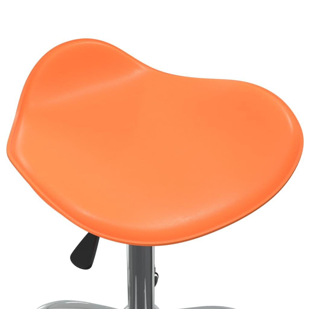 Friseur Rollhocker Kunstleder Orange, höhenverstellbar, drehbar, mit 5 Rollen, 44x44x46-57 cm, ergonomisch für Salon, Frisierstuhl, Kosmetik, Barber, Arbeitsstuhl