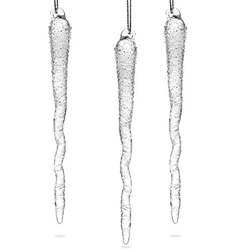 Sikora BS236 Décorations de noël en Verre Ornement à accrocher- Stalactite - Set de 3 Cover