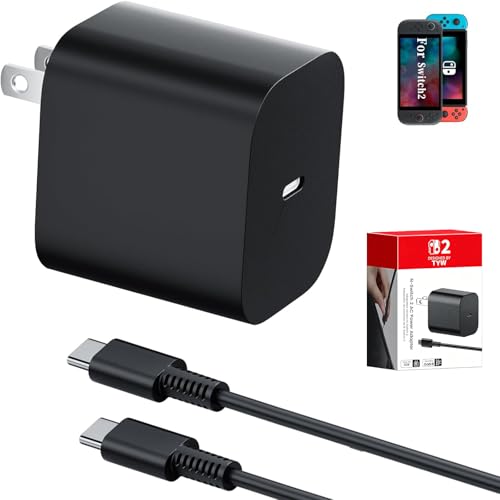 Image of for Switch 2 Fast Charger,60W AC Adapter Power Supply for Switch2 /OLED /Lite /Switch Dock /Pro Controller,Support TV Mode,with 1.8M USB Type-C Cable(Black)