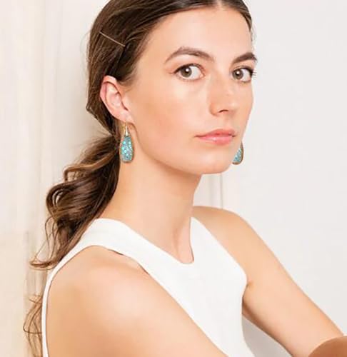 Natural Stone Earrings Waterdrop Stone Dangle Earrings for Women3